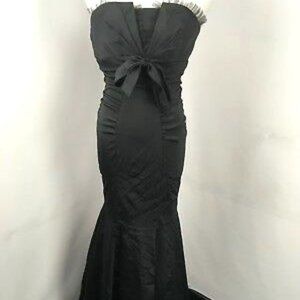 Black Strapless Mermaid Gown Ruched front